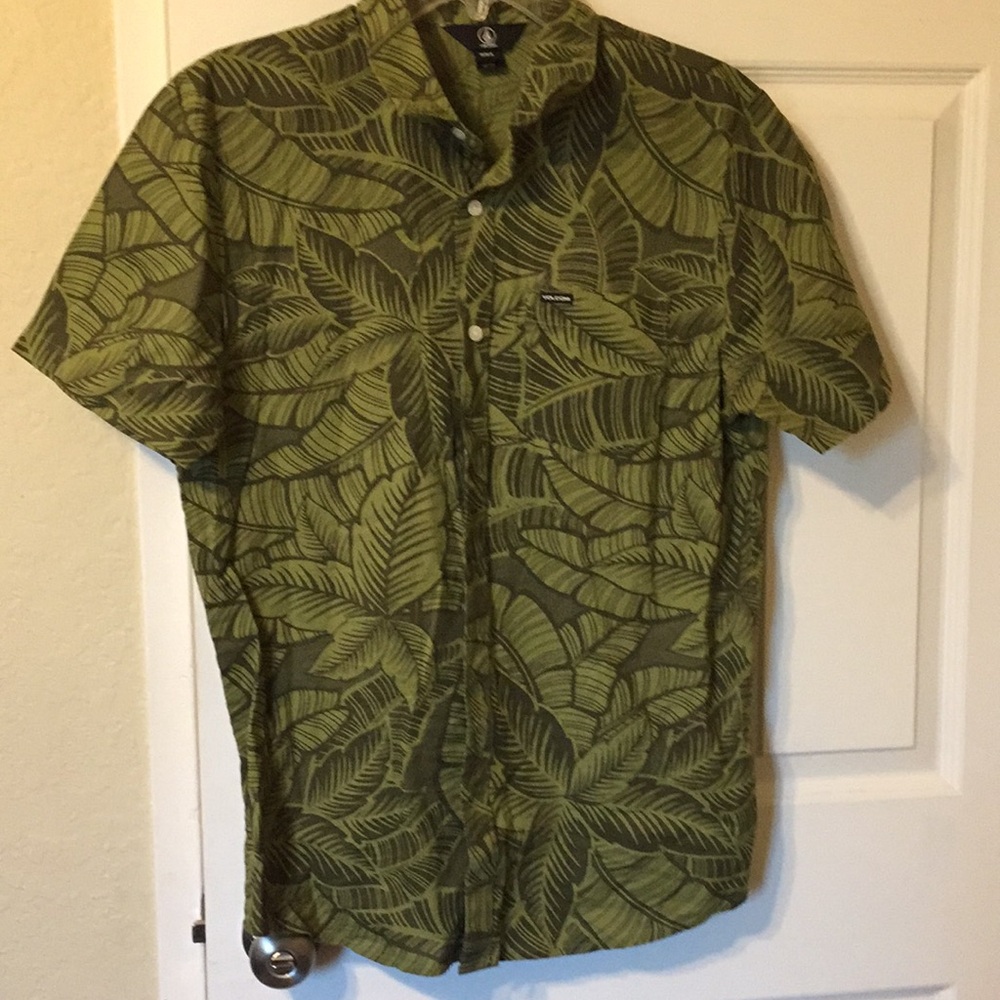 Volcom Boy Shirt size m color green